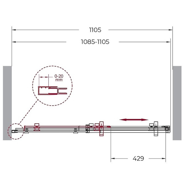 Душевая дверь BelBagno Marino MARINO-BF-1-120-C-NERO