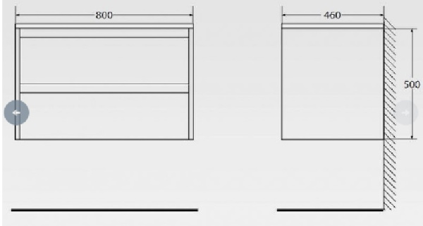База под раковину подвесная BelBagno KRAFT-800-1C-SO-CG