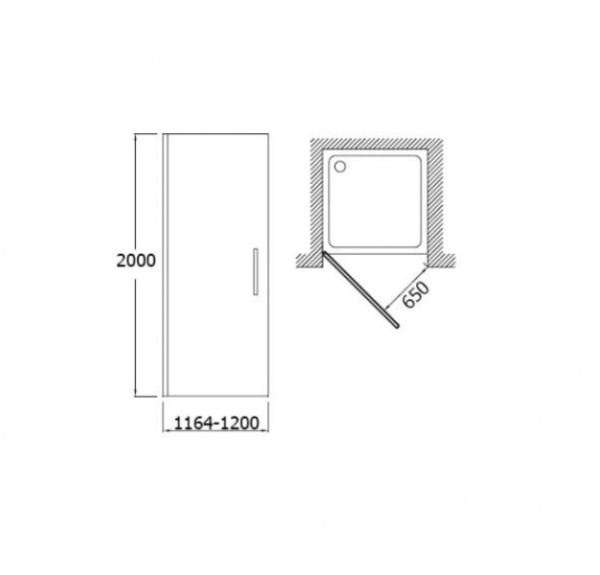 Душевая дверь в нишу 120 см Jacob Delafon Contra E22T120-GA