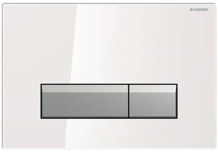 Смывная клавиша Geberit Sigma40, двойной смыв: белая, матированный алюминий 242.601.SI.1