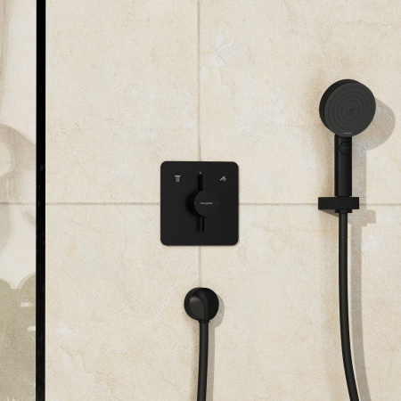 Смеситель для ванны на 2 потребителя Hansgrohe DuoTurn Q 75414670 черный матовый