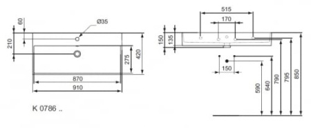 Раковина Ideal Standard Strada (91х42) K078601