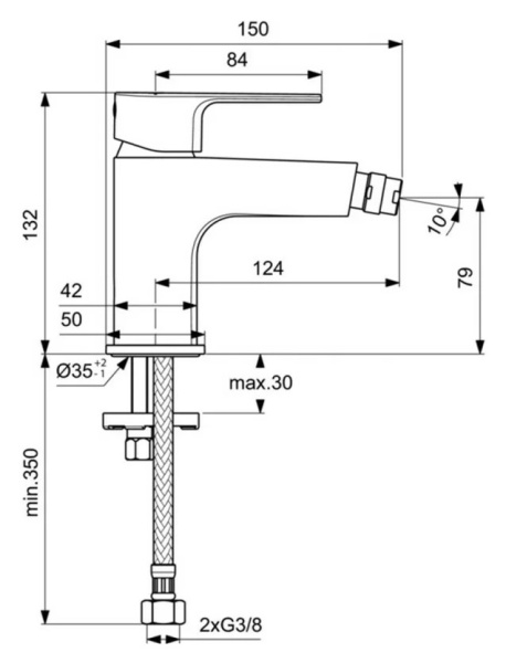Смеситель для биде Ideal Standard BC690AA