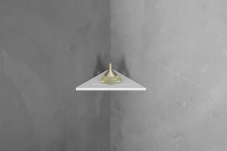 Угловая полочка для ванной комнаты ABBER Stein AS1652 белая матовая