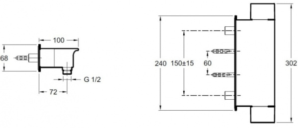 Термостат для душа Jacob Delafon Stance E9104-CP