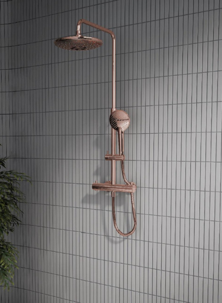 Душевая система Vitra Aquaheat Bliss 240 2F термостатическая A4720526EXP, медный 