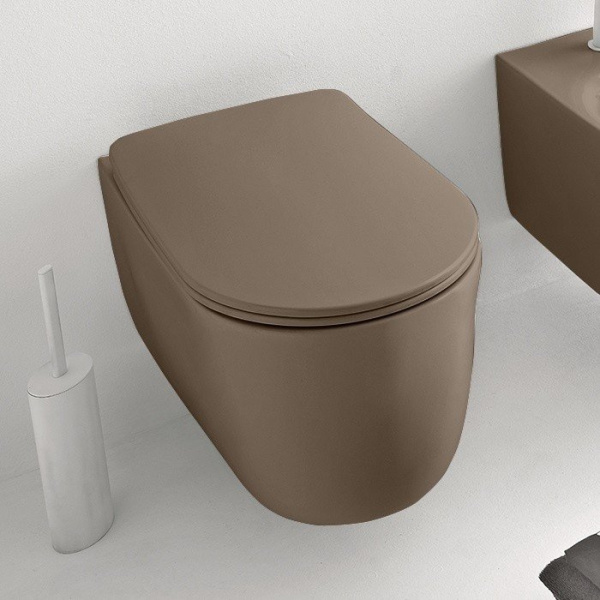 Крышка-сиденье для унитаза Kerasan Nolita 539188 Slim микролифт, коричневый матовый