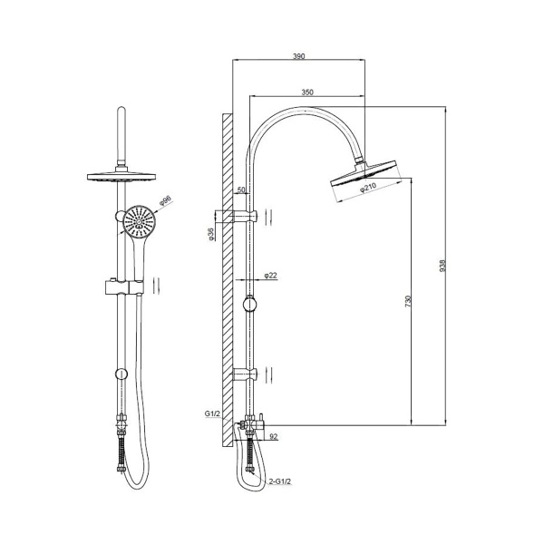 Душевая система Esko ST01