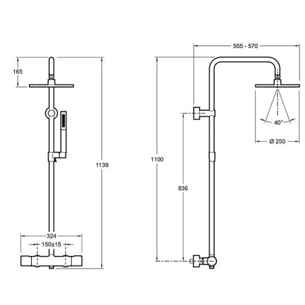 Душевая система Jacob Delafon Toobi E8993-CP Душевая система Jacob Delafon Toobi E8993-CP