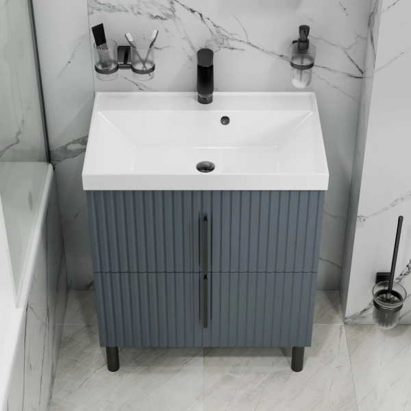 Тумба под раковину Санта Юпитер 700543 графит матовый,  без раковины