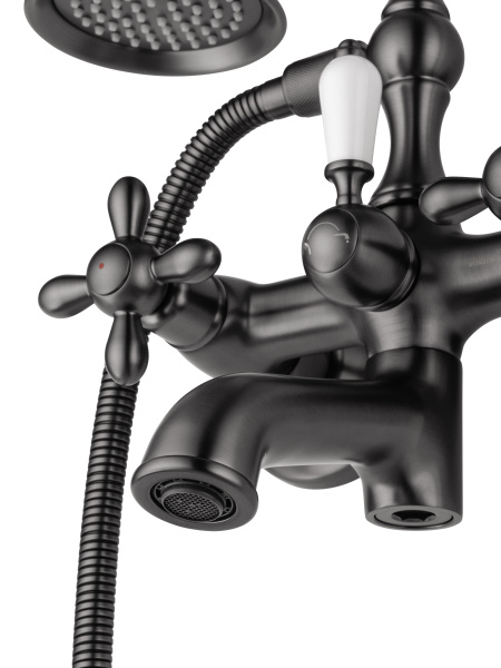 Смеситель для ванны с душем WONZON & WOGHAND RETRO, темный графит WW-88639020-BGM