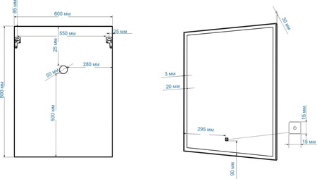 Зеркало с подсветкой Art&Max AREZZO AM-Are-600-800-DS-FC