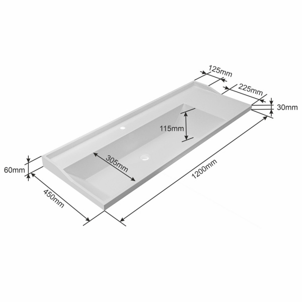 Раковина полувстраиваемая (120х45) СаНта Sirius120