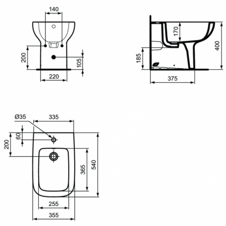 Напольное биде Ideal Standard i.life A T472001