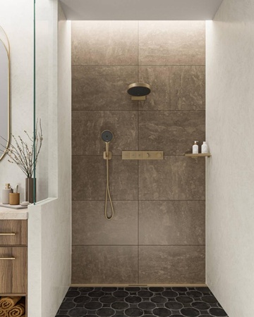 Ручной душ Hansgrohe Rainfinity 130 3jet EcoSmart 26865140 шлифованная бронза