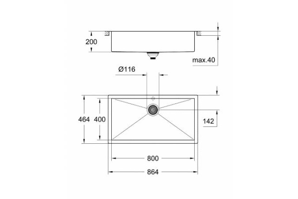 Мойка из нержавеющей стали GROHE K700 90-S 31580SD1