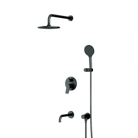 Душевой комплект с изливом Am.Pm X-Joy FB85A3RH32 черный матовый