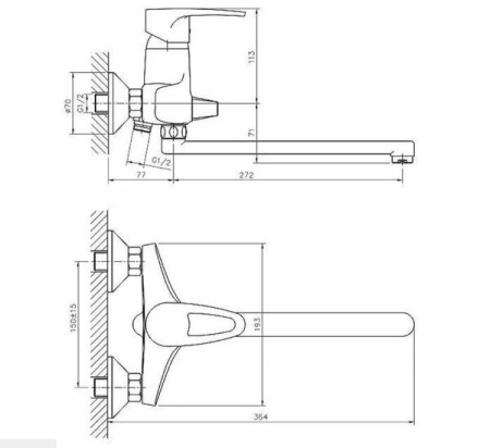 Смеситель для ванны Haiba HB2265