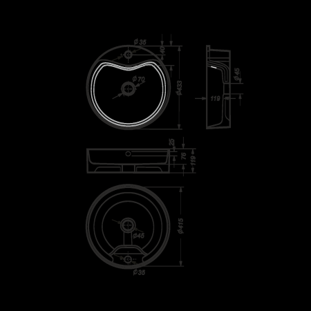 Раковина накладная Sanita Luxe BEST SHELF BST43SLWB01SH