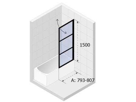 Шторка для ванной Riho Grid G004047121