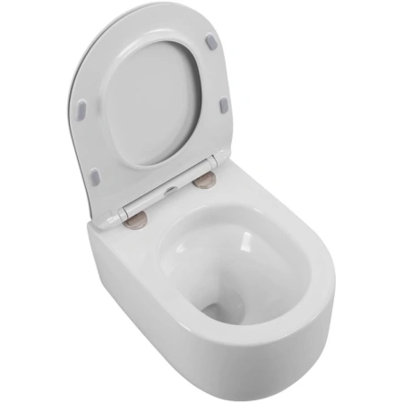 Унитаз подвесной BelBagno Soft BB084CH-TOR/SC безободковый, торнадо, с сиденьем микролифт