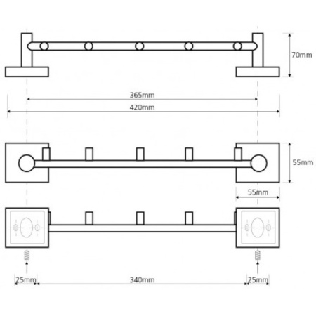 Держатель с 5 крючками Bemeta BETA 132105112