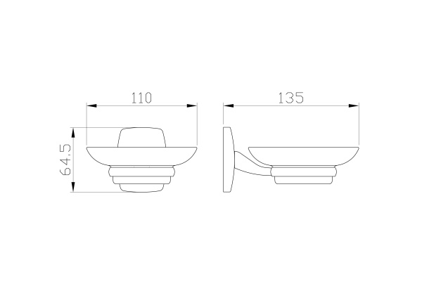 Мыльница с держателем WONZON & WOGHAND PORTO, хром WW-1201