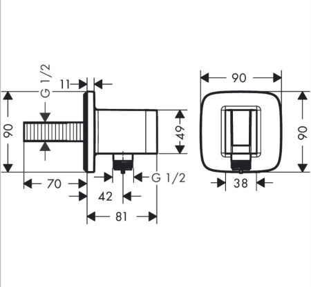 Подключение для шланга Hansgrohe Fixfit Q 26887700 белый матовый
