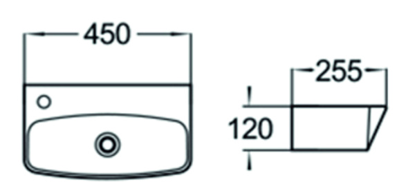 Раковина подвесная (45х25,5) SantiLine SL-2003