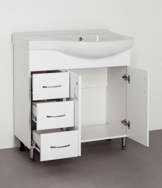 Тумба под раковину напольная Style Line Эко Стандарт 80 ЛС-00000108 белый