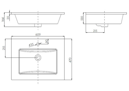 Раковина Aquaton Квадро 60 1AX170WBXX000