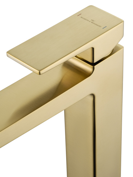 Смеситель для раковины высокий WONZON & WOGHAND CUBE 2.0, брашированное золото WW-88019068-BG