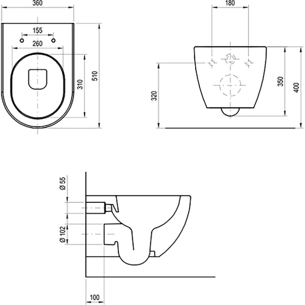 Унитаз подвесной Ravak Uni Chrome RimOff X01794