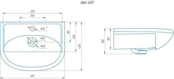 Раковина встраиваемая Onika Уют 60 4620008192772