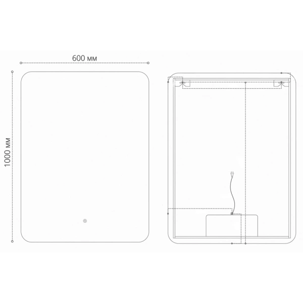 Зеркало (60х100) Grossman ELEGANS-промо 17601001 LED с сенсорным выключателем