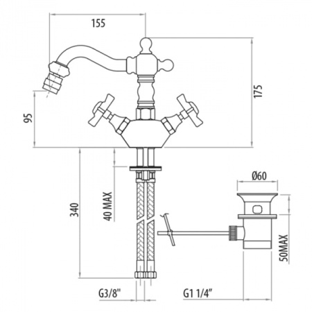 Смеситель для биде Tiffany World TW1735017COcr