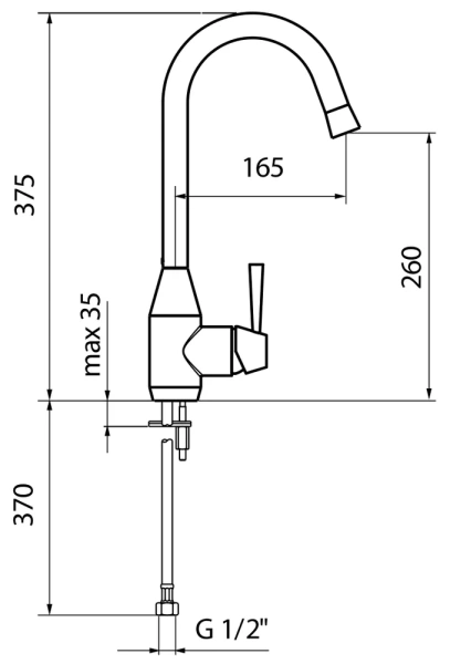 Смеситель для мойки Webert Conic CN920302 chrome
