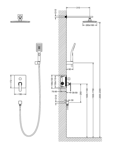 Душевая система встроенная Timo Torne SX-4319/03SM