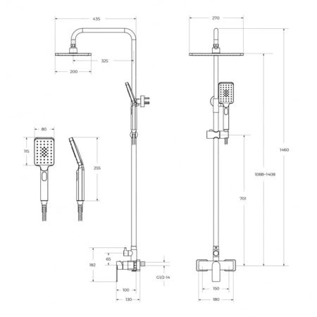 Душевая система CEZARES SLIDER-CD-NOP