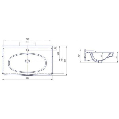 Раковина Kirovit Модерн 850