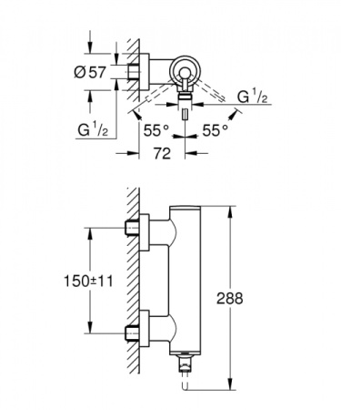 Смеситель однорычажный для душа Grohe Atrio New 32650 AL3 (32650AL3) темный графит матовый