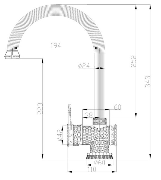 Cмеситель для кухни Zorg A 407K-BR Cмеситель для кухни Zorg A 407K-BR