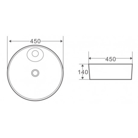 Раковина накладная (44х44) Gid D1306