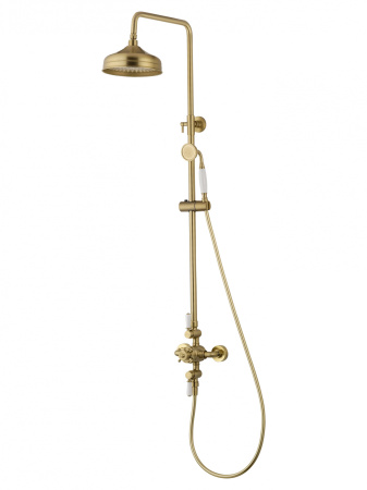 Душевая система с термостатом WONZON & WOGHAND RETRO, брашированное золото WW-B3041-BG