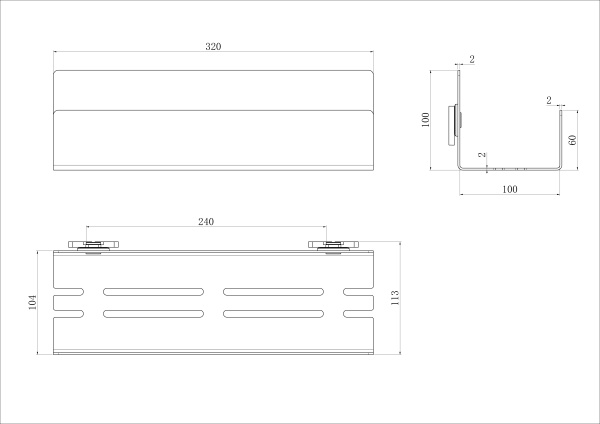 Полка для ванной WONZON & WOGHAND, темный графит WW-6131-BGM