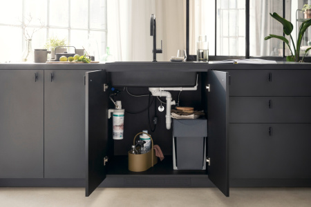 Смеситель для кухни с подключением к фильтру Hansgrohe Aqittura M91 FilterSystem 76803670 черный матовый