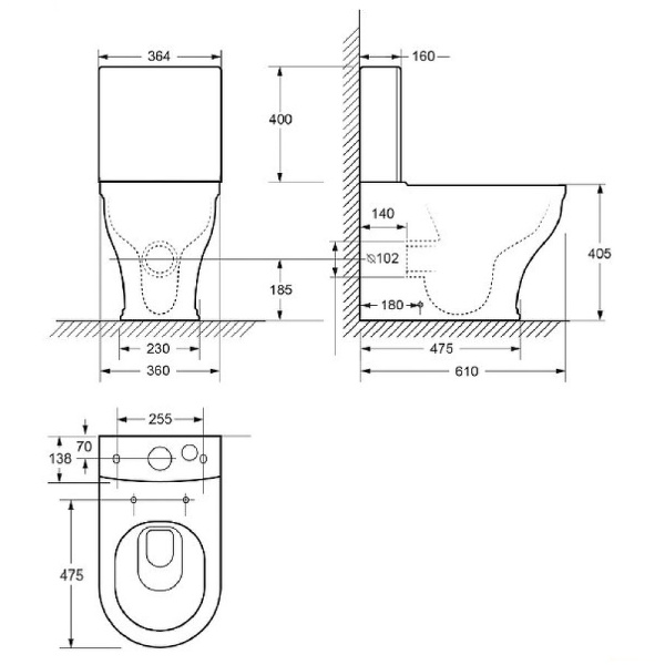 Унитаз компакт напольный Cezares Giubileo CZR-165-CPR/CZR-6045-SC с бачком с сиденьем