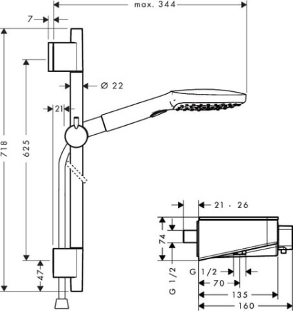 Душевой гарнитур Hansgrohe ShowerTablet Select 27027400