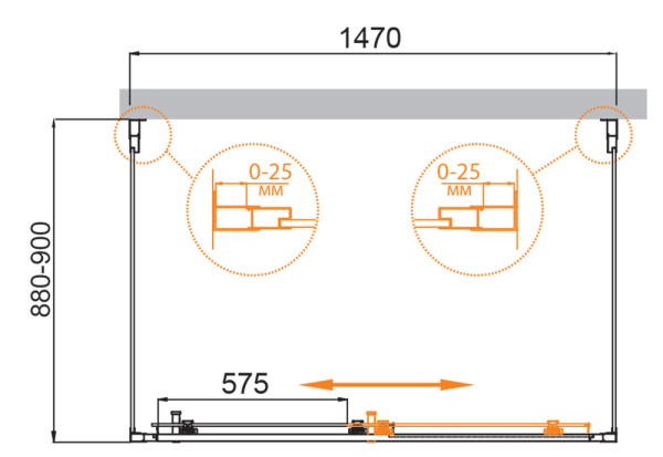 Душевой уголок (150х90) CEZARES MOLVENO MOLVENO-AH-12-150/90-P-Cr