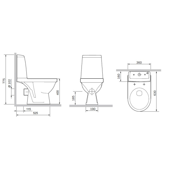 Унитаз-компакт с сиденьем микролифт Damixa RedBlu OriginEvo 2 788607SC